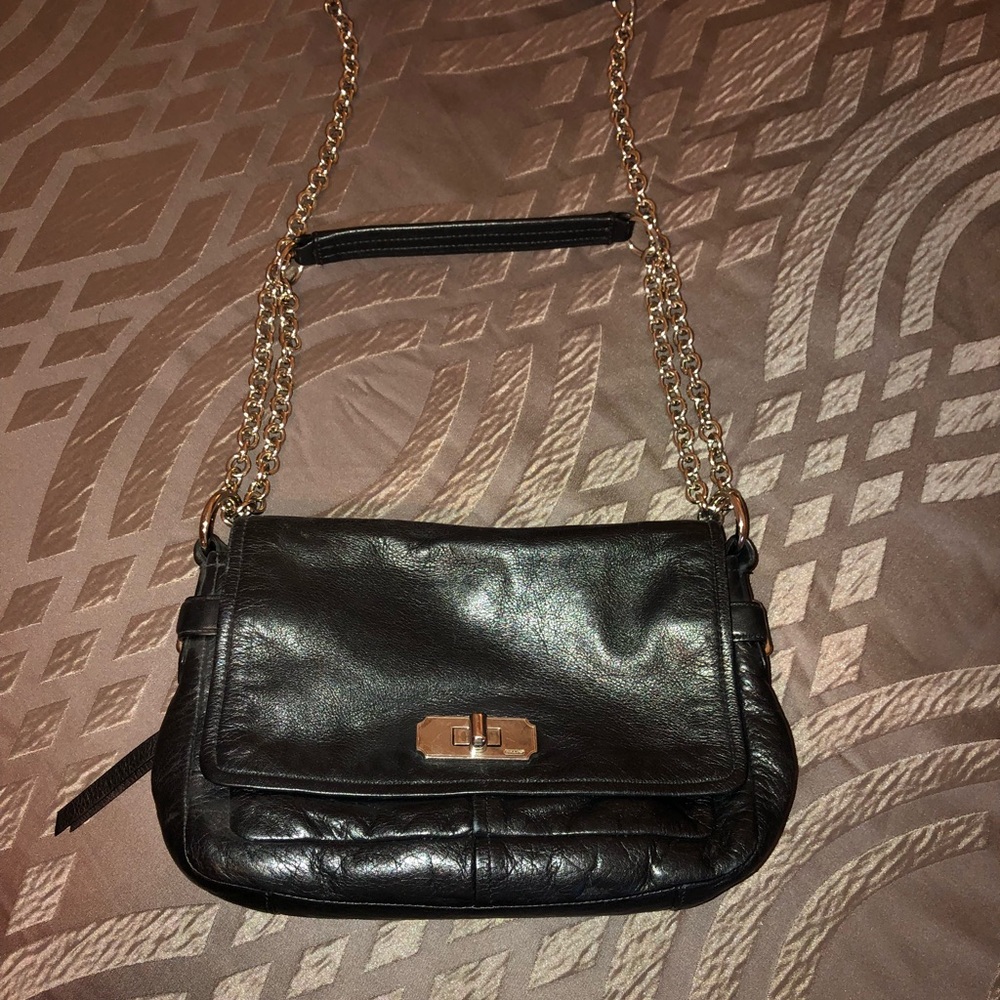 Coach leather purse with chain strap